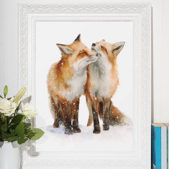 Watercolor Red Fox Wall Art Print, Unframed - Captivating Woodland Elegance - Picture 7 of 7